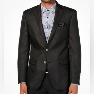 TALLIA Orange Charcoal Sport Coat Cotton Stretch Butterfly Lining Men’s 50R